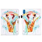 For Lenovo Legion Y700 Colored Drawing Smart Leather Tablet Case(Watercolor Elephant)