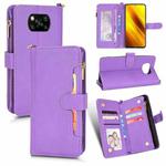 For Xiaomi  Poco X3 NFC / Poco X3 Pro Litchi Texture Zipper Leather Phone Case(Purple)