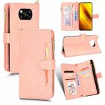 For Xiaomi  Poco X3 NFC / Poco X3 Pro Litchi Texture Zipper Leather Phone Case(Pink)