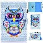 For Samsung Galaxy Tab S8 X700 X706 Colored Drawing Smart Leather Tablet Case(Colored Owl)
