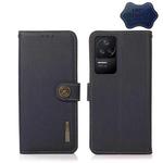 For Xiaomi Redmi K40S 5G KHAZNEH Custer Genuine Leather RFID Phone Case(Blue)