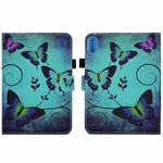 For Lenovo Legion Y700 Colored Drawing Smart Leather Tablet Case(Green Butterflies)