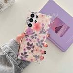 For Samsung Galaxy S22 5G Shell Pattern Flower TPU Phone Case(Purple Red Flower)