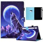 For Samsung Galaxy Tab S8 / S7 Colored Drawing Smart Leather Tablet Case(Night Wolf)