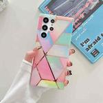 For Samsung Galaxy S22 Ultra 5G Electroplated Splicing Marble TPU Phone Case(Gradient Color)