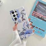 For Samsung Galaxy S22+ 5G Laser Flower TPU Phone Case(Blue Flower)
