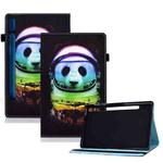 For Samsung Galaxy Tab S8 / S7 Colored Drawing Elastic Band Smart Leather Tablet Case(Space Bear)