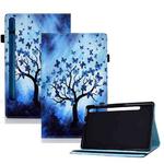 For Samsung Galaxy Tab S8 / S7 Colored Drawing Elastic Band Smart Leather Tablet Case(Butterfly Tree)