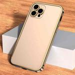 For iPhone 13 Lens Protector Lock Buckle Case(Gold)