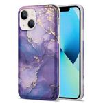 Glazed Marble Phone Case For iPhone 13(Purple)