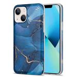 Glazed Marble Phone Case For iPhone 13(Blue)