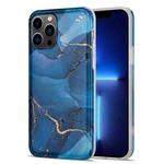 Glazed Marble Phone Case For iPhone 13 Pro Max(Blue)