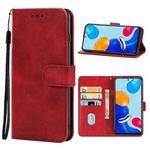 Leather Phone Case For Xiaomi Redmi Note 11 Global(Red)