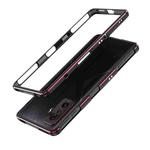 For Xiaomi Redmi K50 Gaming Aurora Lens Protector + Metal Frame Phone Case(Black Red)