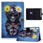 For Samsung Galaxy Tab S8 / S7 Electric Pressed Smart Leather Tablet Case(Chimpanzee)