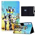 For Samsung Galaxy Tab S8 / S7 Electric Pressed Smart Leather Tablet Case(Spectacled Deer)