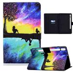 For Samsung Galaxy Tab S8 / S7 Electric Pressed Smart Leather Tablet Case(Starry Sky Reflection)