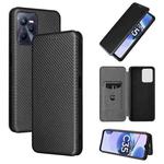 For OPPO Realme C35 Carbon Fiber Texture Flip Leather Phone Case(Black)