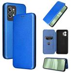 For OPPO Realme GT2 Pro Carbon Fiber Texture Flip Leather Phone Case(Blue)