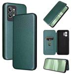 For OPPO Realme GT2 Pro Carbon Fiber Texture Flip Leather Phone Case(Green)