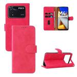 For Xiaomi Poco M4 Pro 4G Skin Feel Magnetic Flip Leather Phone Case(Rose Red)