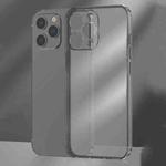 For iPhone 13 Pro Max Frosted TPU + Glass Phone Case (Transparent Black)