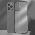 For iPhone 12 Pro Frosted TPU + Glass Phone Case(Transparent Black)