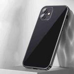 For iPhone 12 Full Coverage Lens Crystal Plating Airbag Shockproof TPU Phone Case(Graphite Color)
