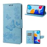 For Xiaomi Redmi Note 11 4G / Note 11S Butterfly Embossed Horizontal Flip Leather Phone Case(Blue)