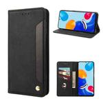 For Xiaomi Redmi Note 11 4G / Note 11S Skin Feel Magnetic Splicing Leather Phone Case(Black)