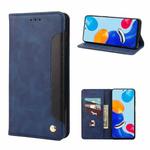 For Xiaomi Redmi Note 11 4G / Note 11S Skin Feel Magnetic Splicing Leather Phone Case(Blue)