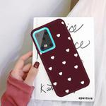 For Galaxy S20 Ultra Multi Love Heart Pattern Frosted TPU Protective Case(Wine Red)