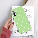 For Galaxy Note10+ Multi Love Heart Pattern Frosted TPU Protective Case(Green)