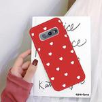 For Galaxy S10 Multi Love Heart Pattern Frosted TPU Protective Case(Red)