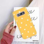 For Galaxy S10 Multi Love Heart Pattern Frosted TPU Protective Case(Yellow)