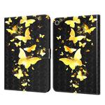 For Lenovo M10 Plus 3D Painted Pattern Leather Tablet Case(Golden Butterfly)