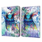 For Lenovo M10 Plus 3D Painted Pattern Leather Tablet Case(Owl)