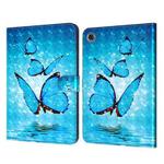 For Lenovo Tab M8 TB-805F 3D Painted Pattern Leather Tablet Case(Three Butterflies)