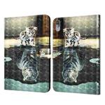 For Lenovo Tab P11 Pro 3D Painted Pattern Leather Tablet Case(Cat and Tiger)