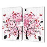 For Samsung Galaxy Tab S6 Lite 3D Painted Pattern Leather Tablet Case(Cat Under the Tree)