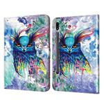 For Samsung Galaxy Tab S7 SM-T875 3D Painted Pattern Leather Tablet Case(Owl)