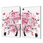 For Samsung Galaxy Tab A8 10.5 3D Painted Pattern Leather Tablet Case(Cat Under the Tree)