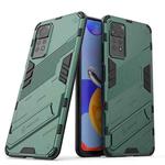 For Xiaomi Redmi Note 11 Pro 5G Gobal Punk Armor 2 in 1 PC + TPU Shockproof Phone Case with Invisible Holder(Green)