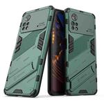 For Xiaomi Poco X4 Pro 5G Punk Armor 2 in 1 PC + TPU Shockproof Phone Case with Invisible Holder(Green)