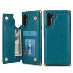 For Galaxy Note 10 POLA TPU + PC Plating Full Coverage Protective Case with Holder & Card Slots & Photo Frame(Green)