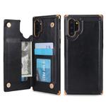 For Galaxy Note 10+ POLA TPU + PC Plating Full Coverage Protective Case with Holder & Card Slots & Photo Frame(Black)