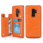 For Galaxy S9+ POLA TPU + PC Plating Full Coverage Protective Case with Holder & Card Slots & Photo Frame(Orange)