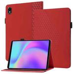 For Lenovo Legion Y700 Rhombus Skin Feel Flip Tablet Leather Case(Red)