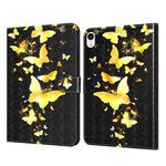 3D Painted Pattern Leather Tablet Case For iPad mini 6(Golden Butterfly)