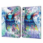 For iPad mini 6 3D Painted Pattern Leather Tablet Case(Owl)
